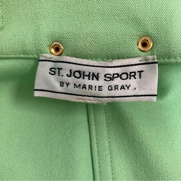 St. John Sport By Marie Gray Zip Front Green Jacket Size M - Picture 13 of 16